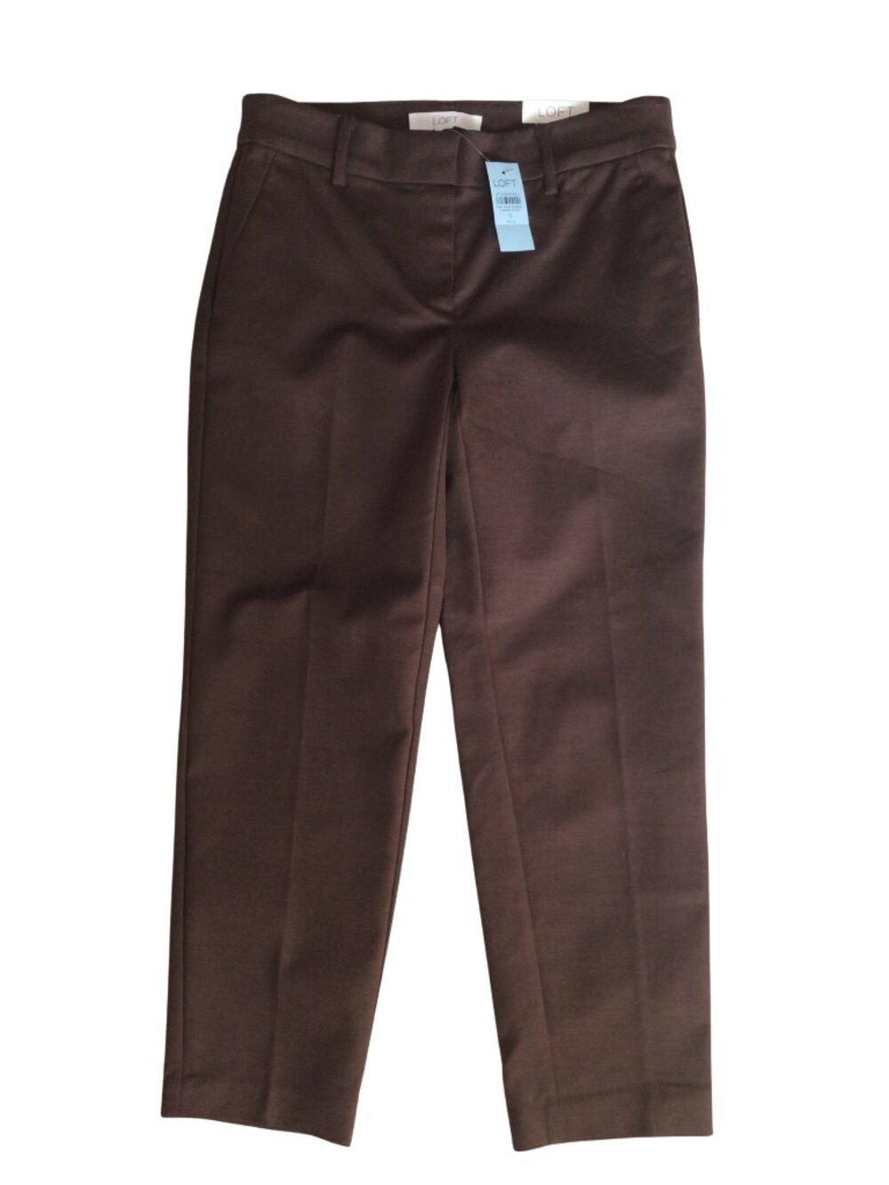 NWT Loft Pants Women’s 0P Brown The Riviera Slim 0 P Petite Mid Rise Stretch